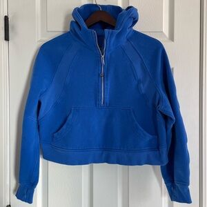 Lululemon Scuba Oversized Half-Zip Hoodie Blue M/L Cropped Funnel Neck